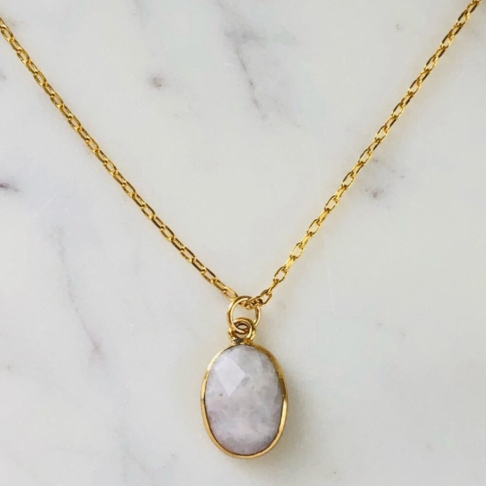 Genuine Moonstone Gold Necklace